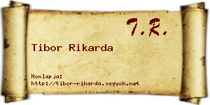 Tibor Rikarda névjegykártya